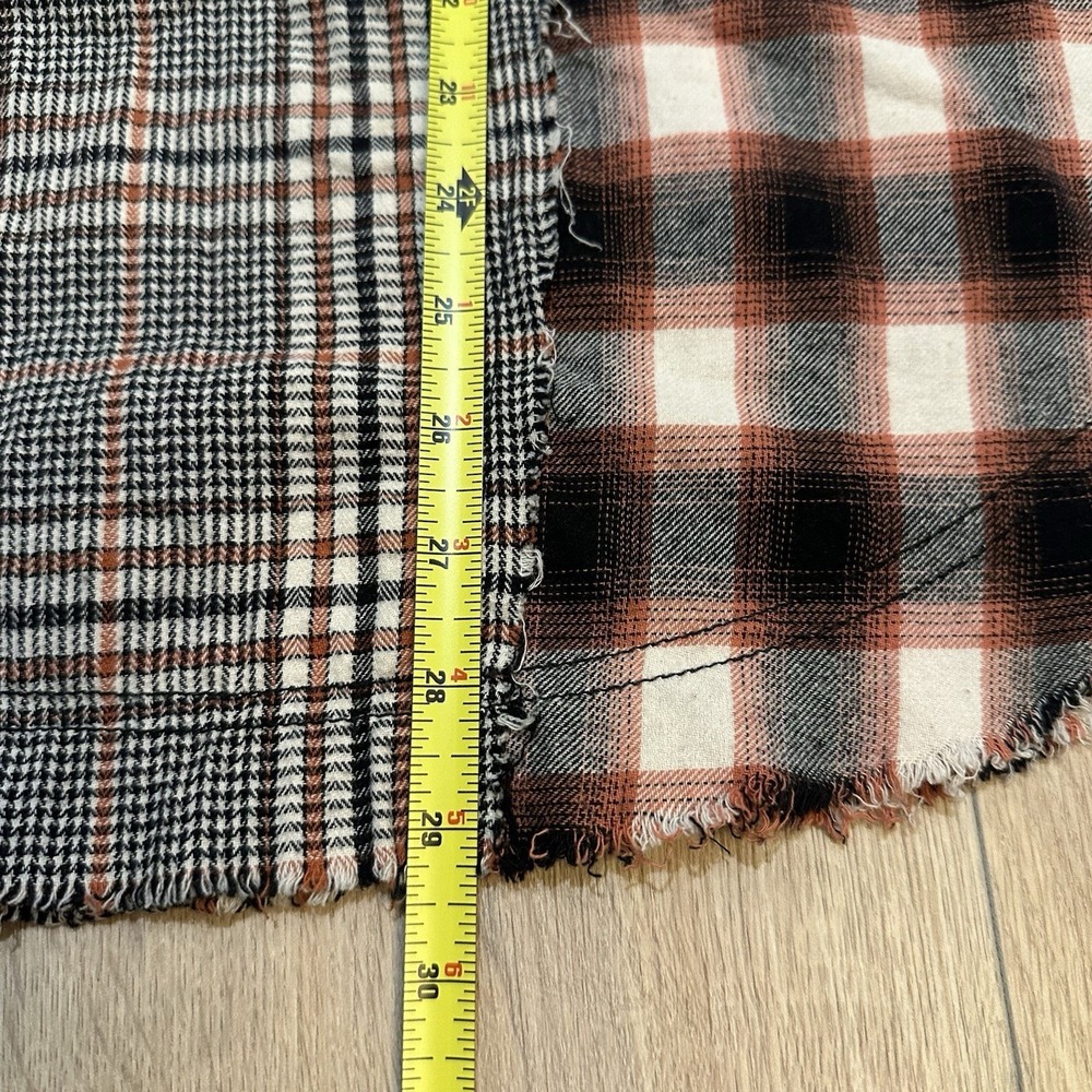 FREE PEOPLE Wildfire Mixed Plaid Flannel Long Sleeve Top Boho XS Oversized! EUC - Picture 6 of 11
